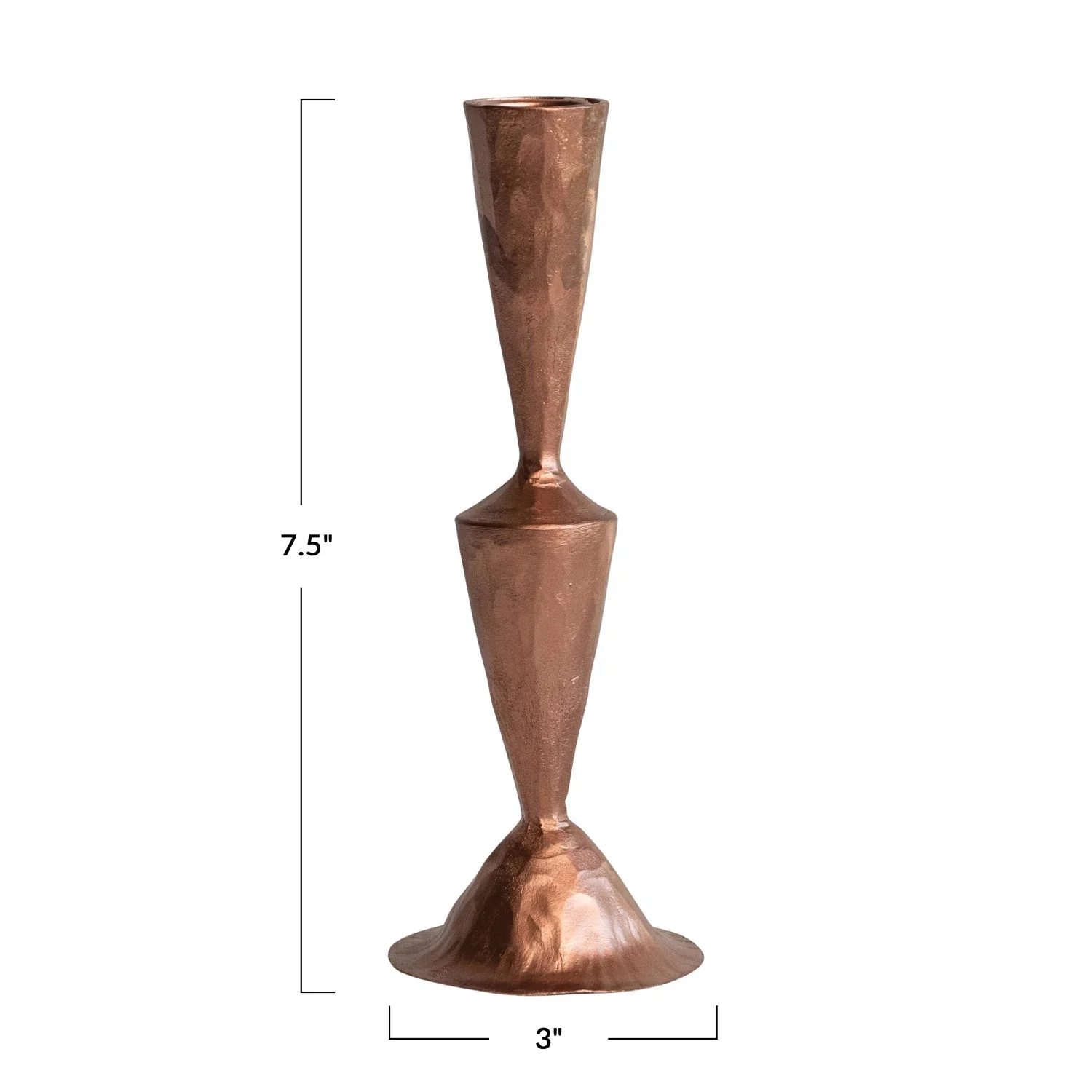 7.5" Hand-Forged Cast Iron Taper Holder, Copper Finish - Image 3