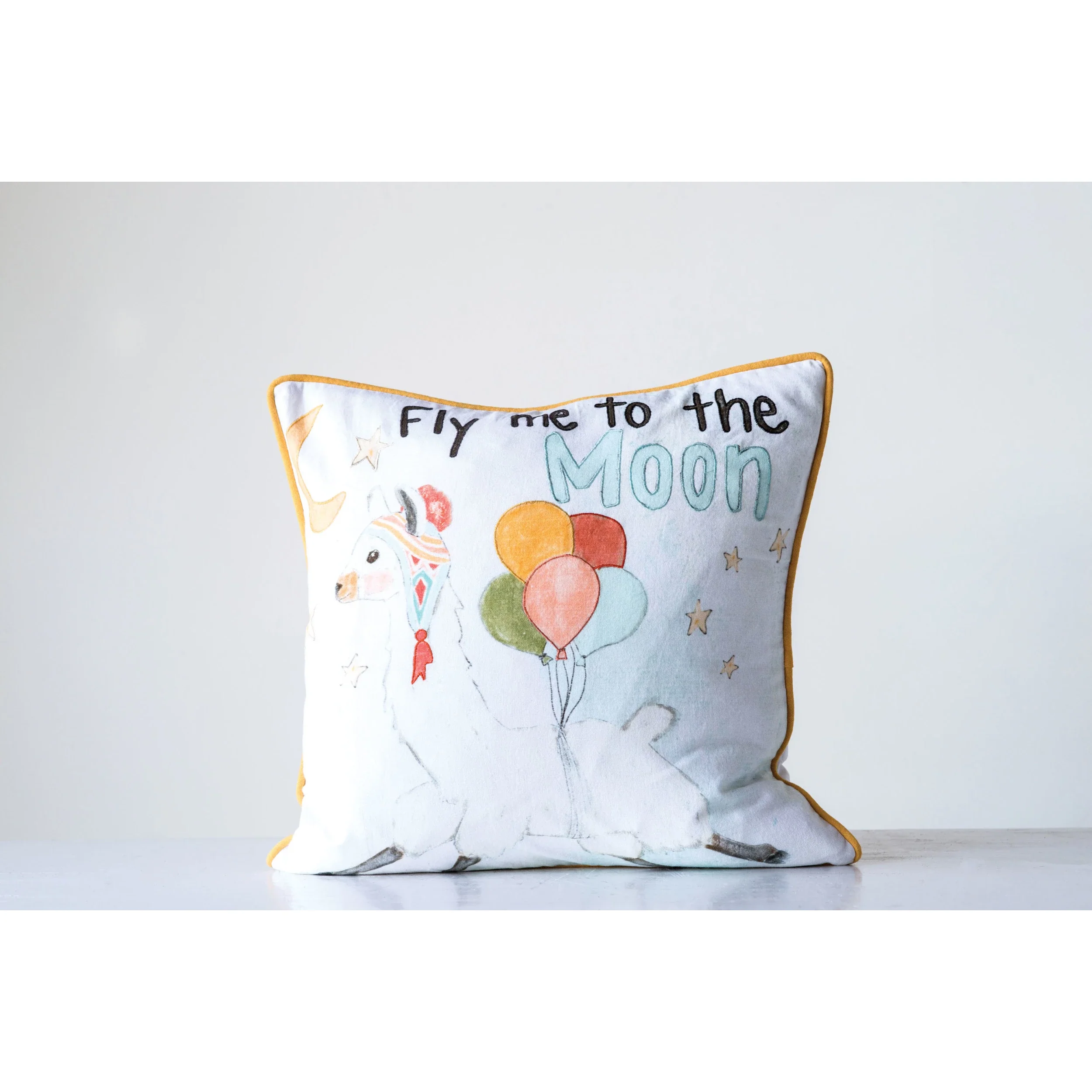 18" Fly Me To the Moon Cotton Pillow - Image 2