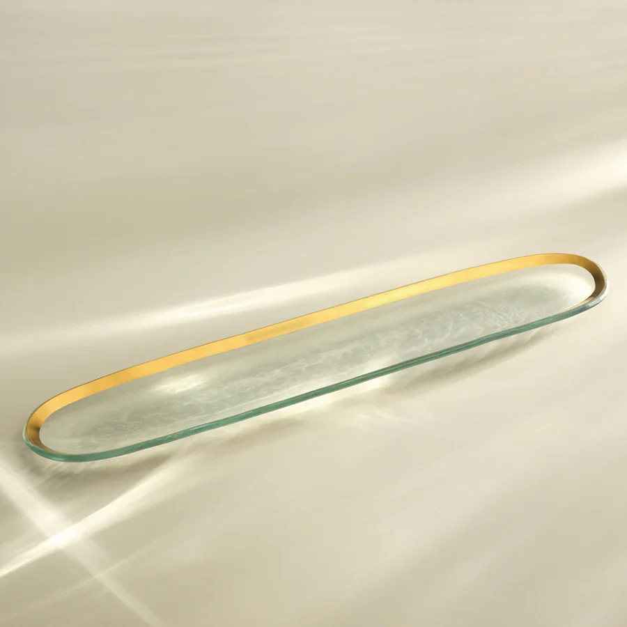 Annie Glass Roman Antique Cracker Tray, Gold