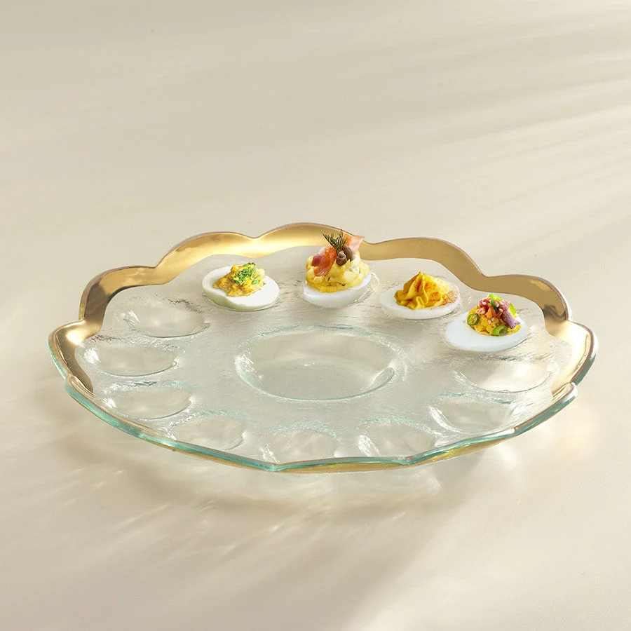 Annie Glass Roman Antique Deviled Egg Platter - Image 2