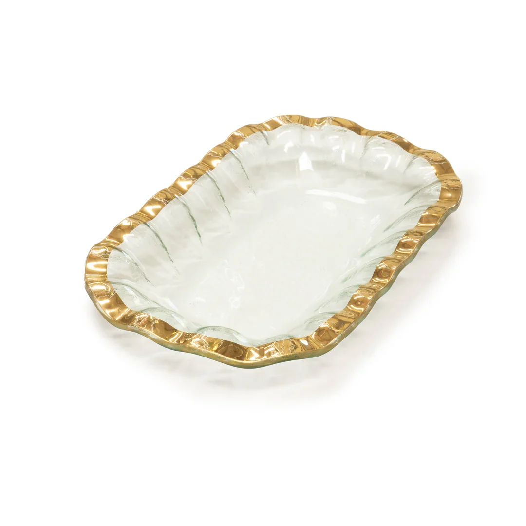 Annie Glass Ruffle Rectangle Bowl