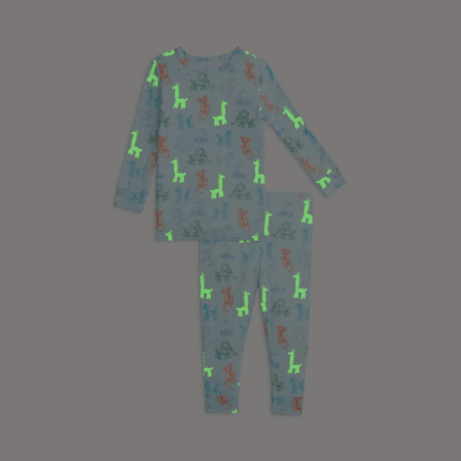 BF Blue Party Animals Glow in the Dark PJ Toddler Set - Image 5