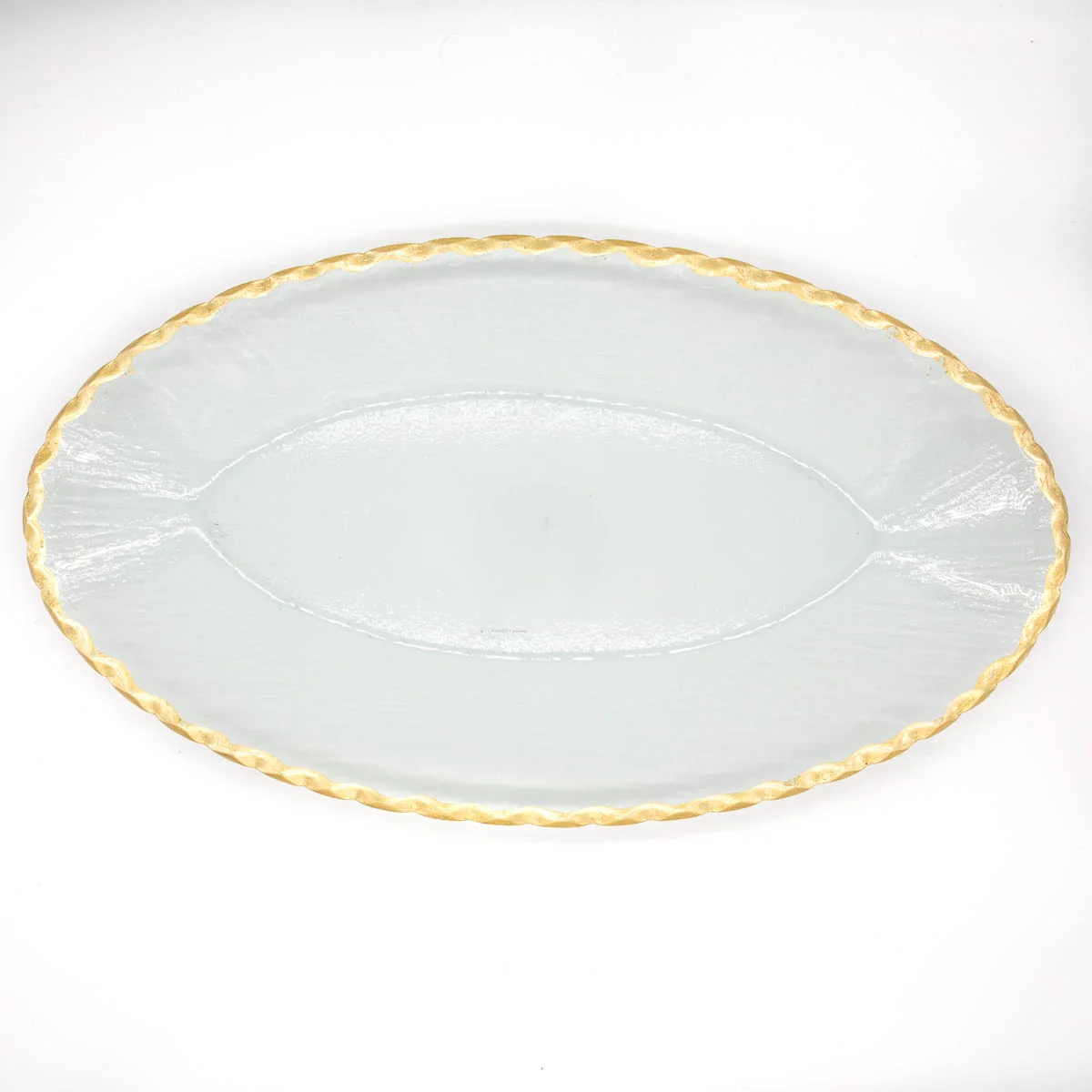 Cordova Oval Serving Tray Clear/Gold 16.5x9.5