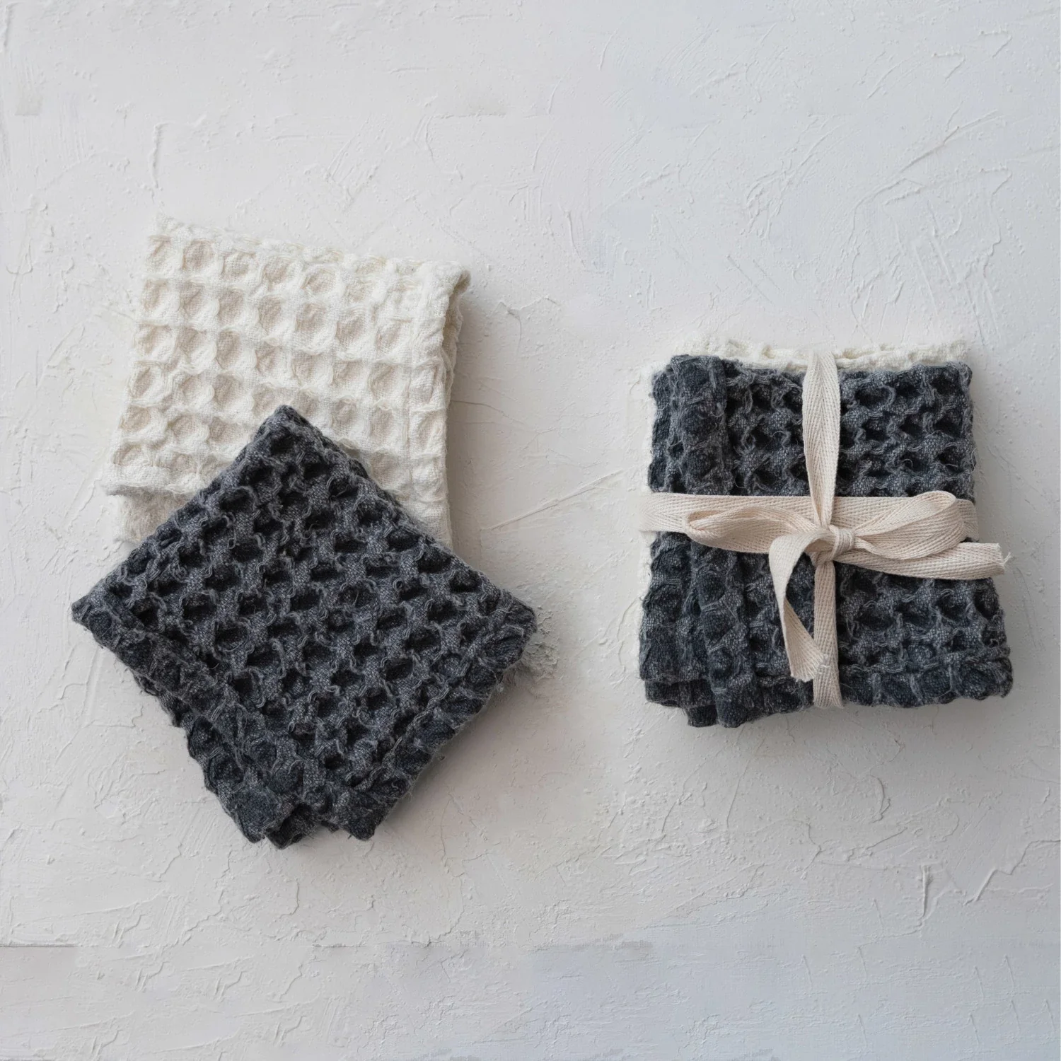 Cotton Waffle Weave Dish Cloths w/ Loops - Image 2