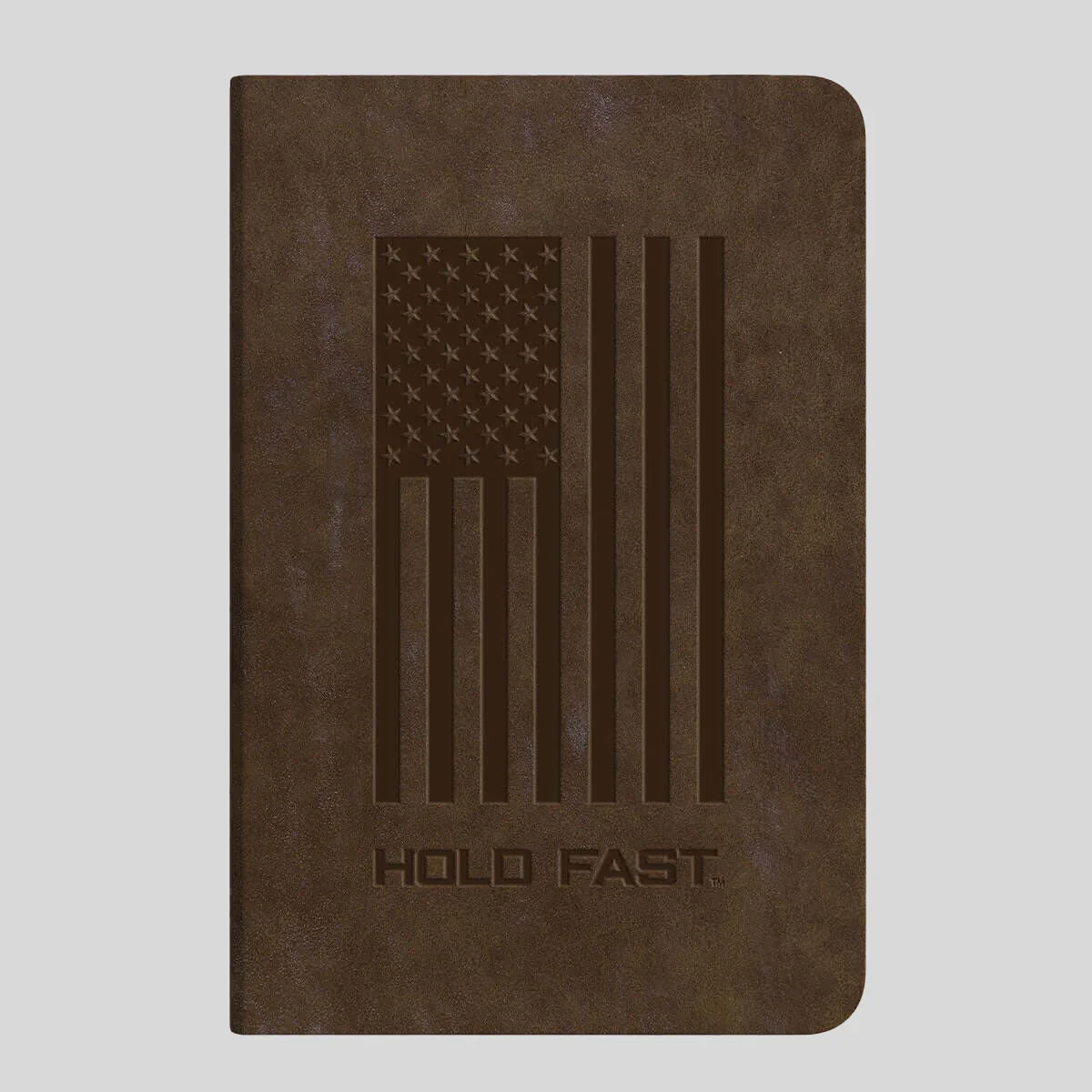 Hold Fast Men's Leather Journal - Flag Brown