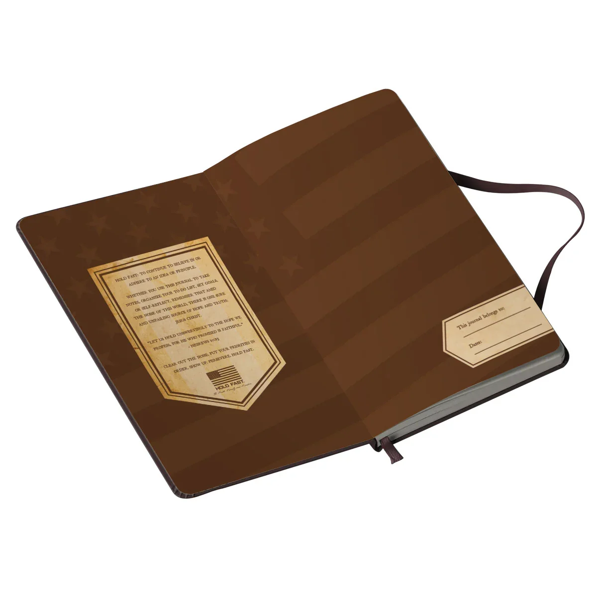 Hold Fast Men's Leather Journal - Flag Brown - Image 4