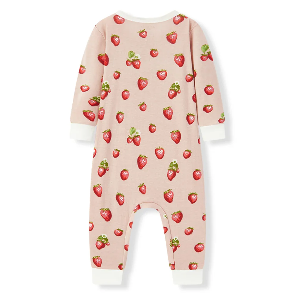 Milkbarn Cotton Zipper Pajama Strawberry - Image 2
