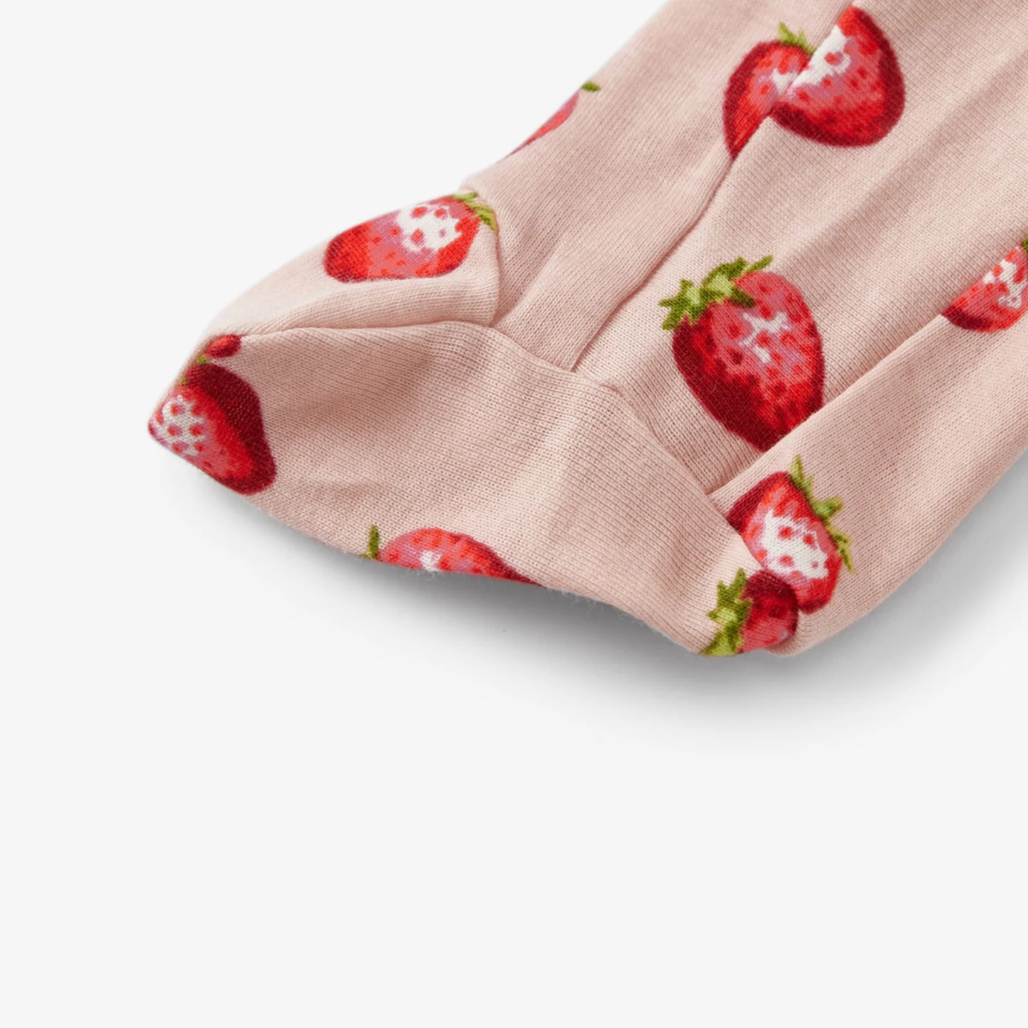 Milkbarn Organic Cotton Ruffled Footed Romper Strawberry - Image 5