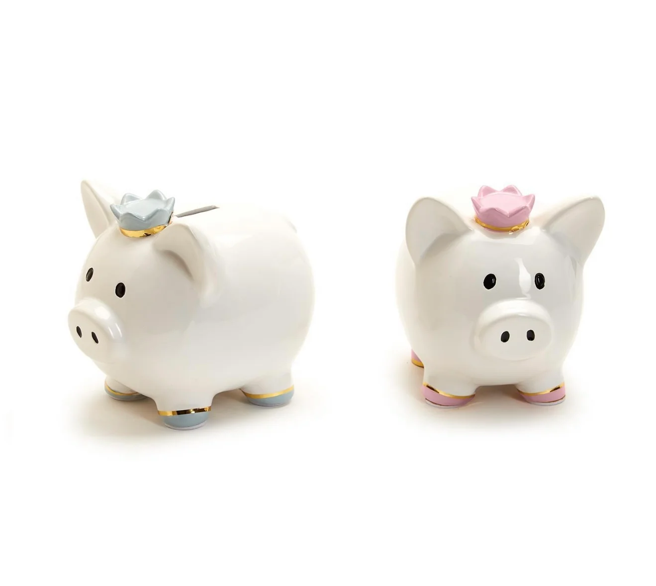 Piggy Bank w/ Crown (Name Personalization Included) - Blue or Pink - Image 3