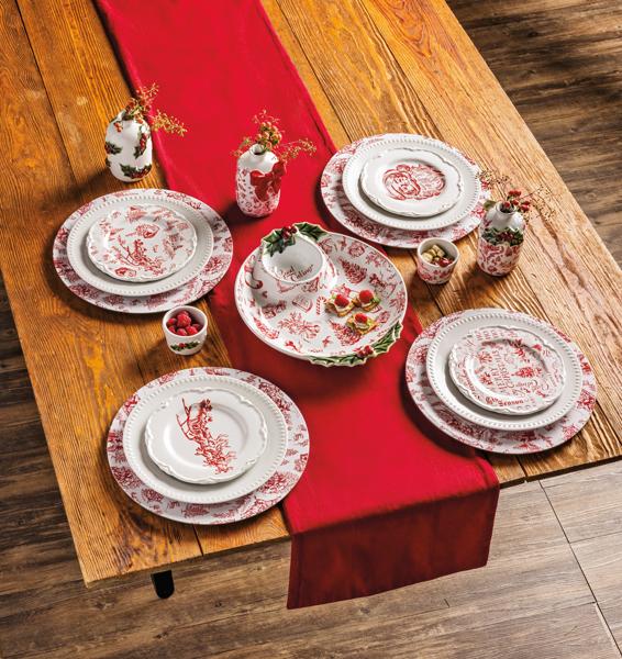 Red Christmas Toile Charger - Image 3