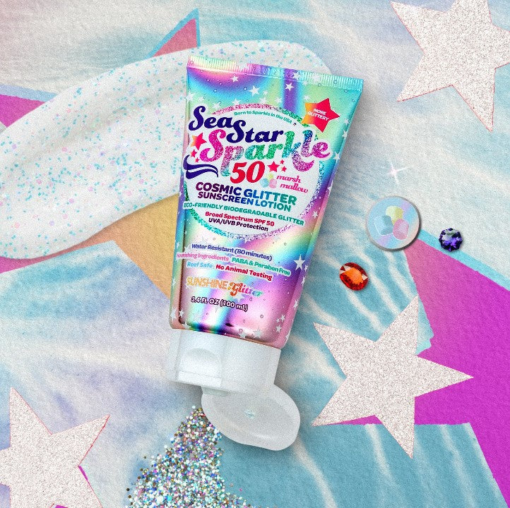 Sea Star Sparkle COSMIC STARDUST Spf 50 Glitter Sunscreen - Image 2