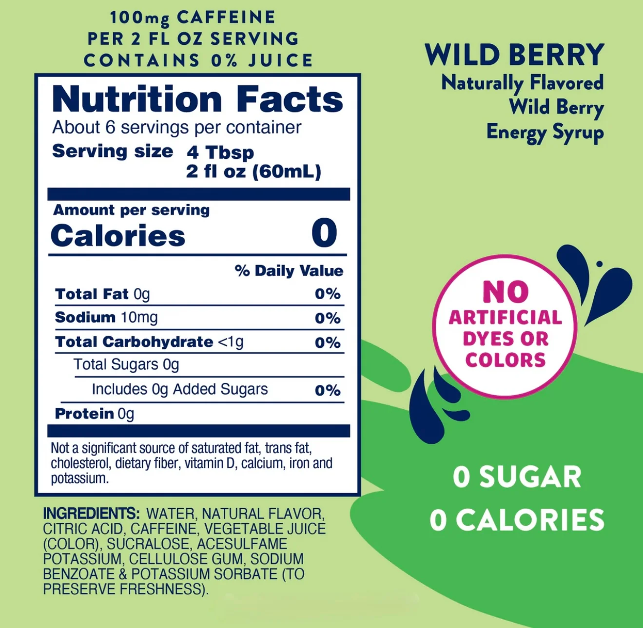 Sugar Free Energy Syrup Wild Berry - Image 3