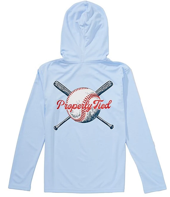 Pt Youth Shade Performance Hoodie Play Ball Light Blue